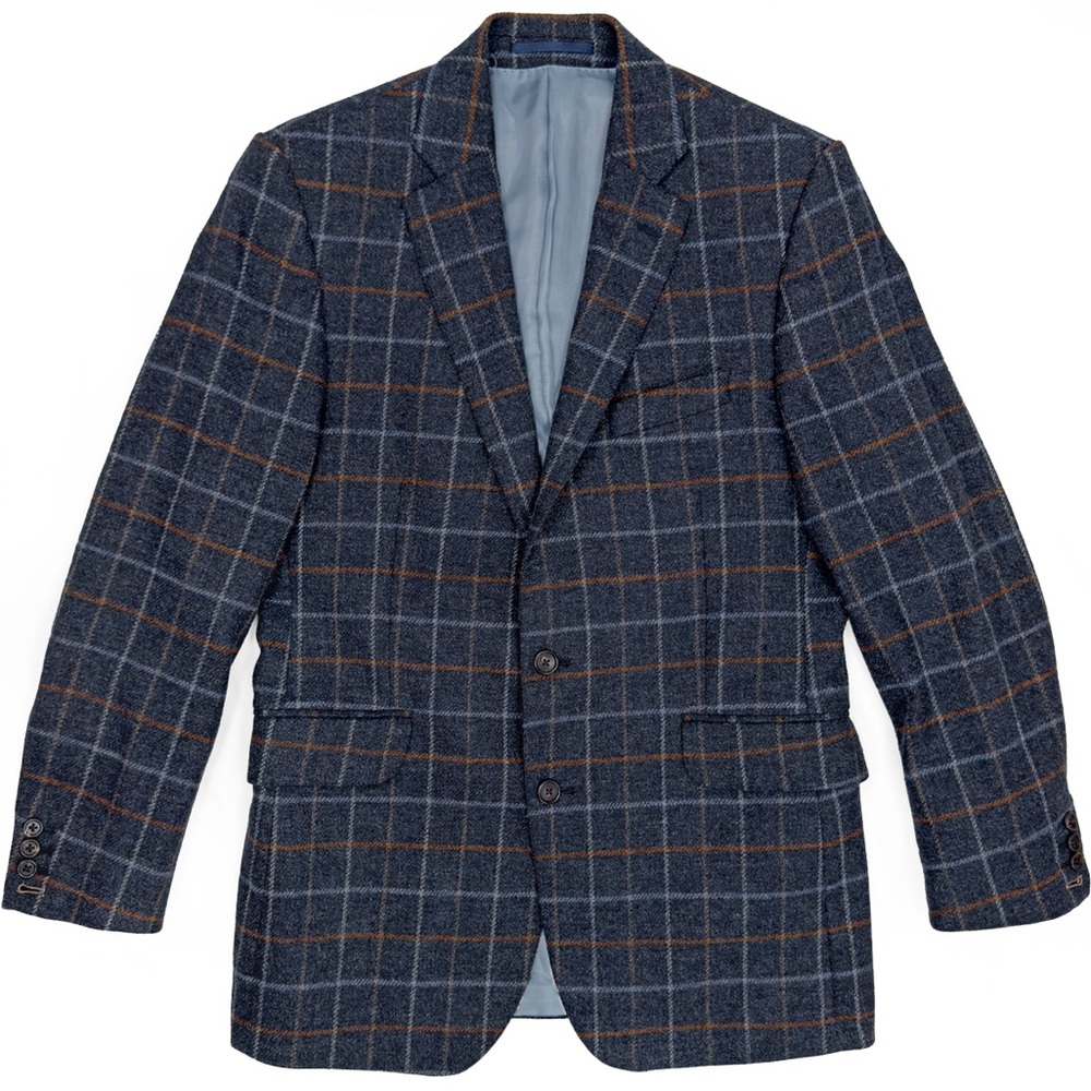 THOMAS PINK Wool Blue Check Harris Tweed 2-Button Blazer Sports Coat Men's 42